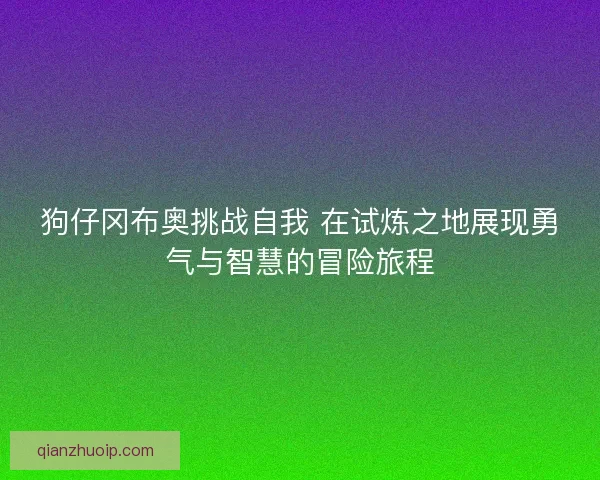 狗仔冈布奥挑战自我 在试炼之地展现勇气与智慧的冒险旅程
